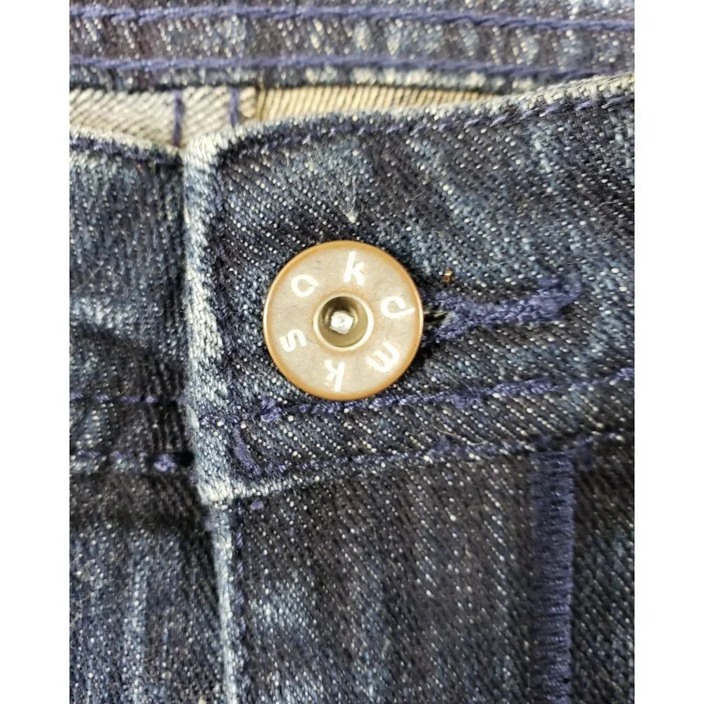 Akdmks Star Logo Jeans Unisex 34 x 33 Embroidered Graphic Bootcut Streetwear Y2K